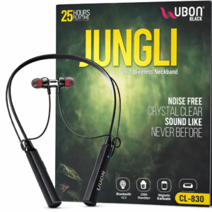 UBON CL-830 Jungli Wireless Neckband | Bluetooth v5.2 | 25H Playtime | Type-C Charging