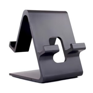 Gladiadora® Mobile Stand for Table, Dual-Sided Desktop Universal Hard Plastic Mobile Holder (Black)