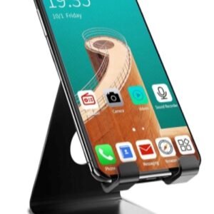 Portronics MODESK Universal Mobile Holder Stand with Metal Body, Anti Skid Design, Light Weight for All Smartphones, Tablets, Kindle, iPad(Black)