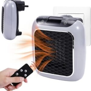 Handy Wall Plug Electric Heater – 800W Mini Room Heater with Digital Display & Remote Control