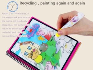 Magic Water Coloring Book for Kids – Reusable Painting Book with Water Pen