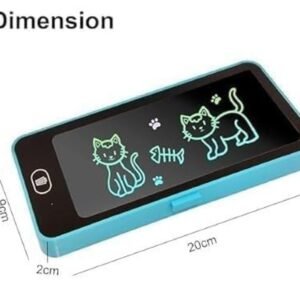2-in-1 Writing Tablet Pencil Case for Kids – LCD Screen + Pen Storage Box (Blue)