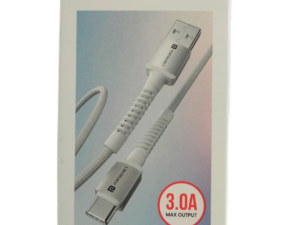 Cable- Portronics Konnect X USB to Type-C Cable (1M, White) – 3A Fast Charging & Data Cable