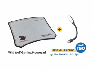 Mousepad- Wild Wolf Precision Gaming Mousepad with Flexible USB LED Light Combo | Pro Gamer Kit