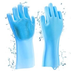 Magic Silicone Cleaning Gloves – Kitchen, Bathroom & Car Cleaning (Multi Color)