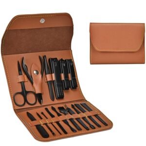 16 in 1 Stainless Steel Manicure & Pedicure Kit with Travel Case
