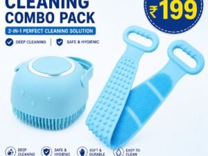 Silicone Cleaning Brush + Body Scrubber Strap Combo (Only ₹199)