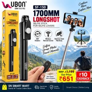 UBON SF-150 1700MM Longshot Wireless Selfie Stick with Tripod & 360° Rotation