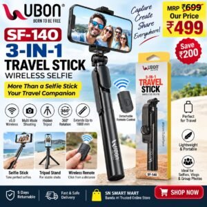 UBON SF-140 3-in-1 Travel Stick Wireless Selfie Stick