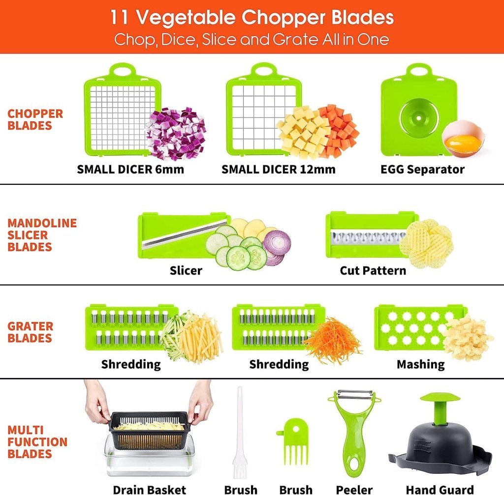 Chopper- 14-in-1 Vegetable Chopper & Veggie Slicer – Multipurpose Dicer, Grater & Cutter - Image 4