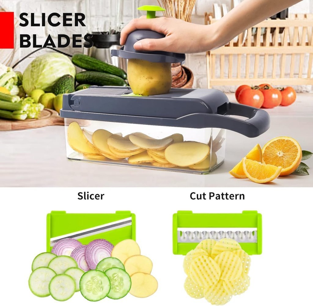 Chopper- 14-in-1 Vegetable Chopper & Veggie Slicer – Multipurpose Dicer, Grater & Cutter - Image 5