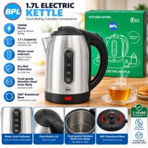 Electric Kettle- BPL 1.7L Electric Kettle – 1200W, Stainless Steel, BEKPS00517