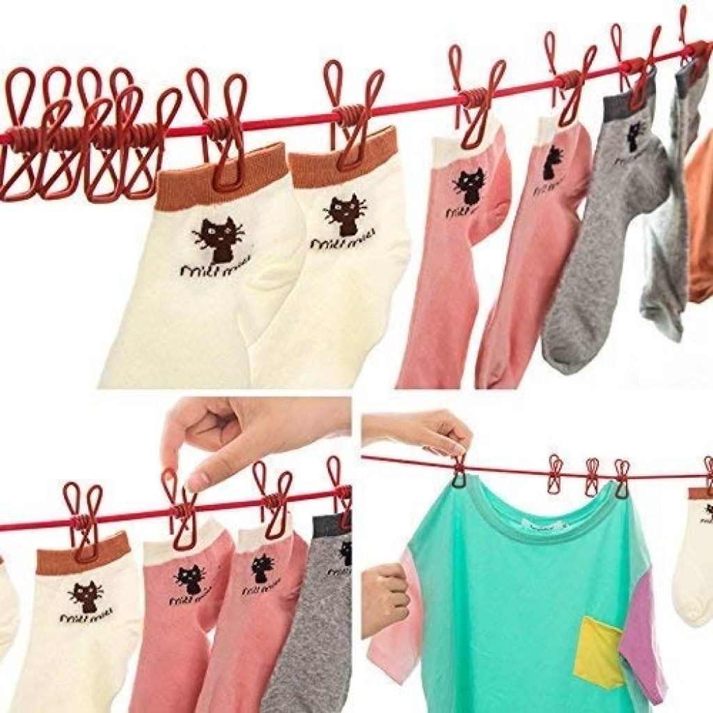 Clothes Drying Combo Set – Clothes Line with Clips + 5 Meter Heavy Duty Steel Wire Rope - Image 5