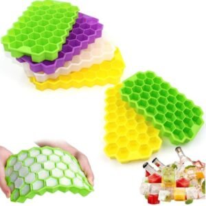Honeycomb Silicone Ice Tray Mould – 37 Cavity, Green (Pack of 2)