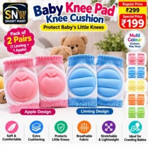 Baby Knee Pads for Crawling Babies (Pack of 2 Pairs – Multi Colour)